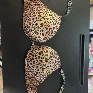 Victoria's Secret Black and Leopard Push-Up Bra